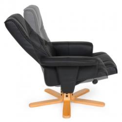TV-fauteuil met krukje model I zwart / beige 401058