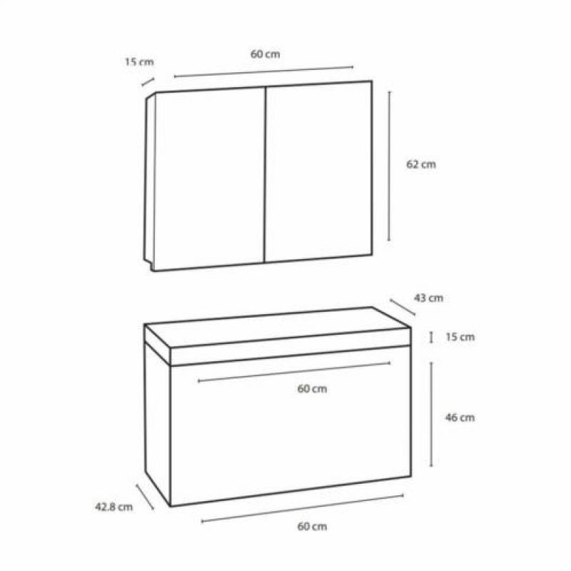 Badmeubelset Differnz The Collection 60x43x61 cm Zwart/Zw...