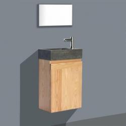 Fonteinkast Sanilux Wood Natuursteen Softclose Links draa...