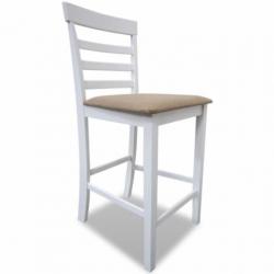 vidaXL Barstoelen hout wit en beige 2 st