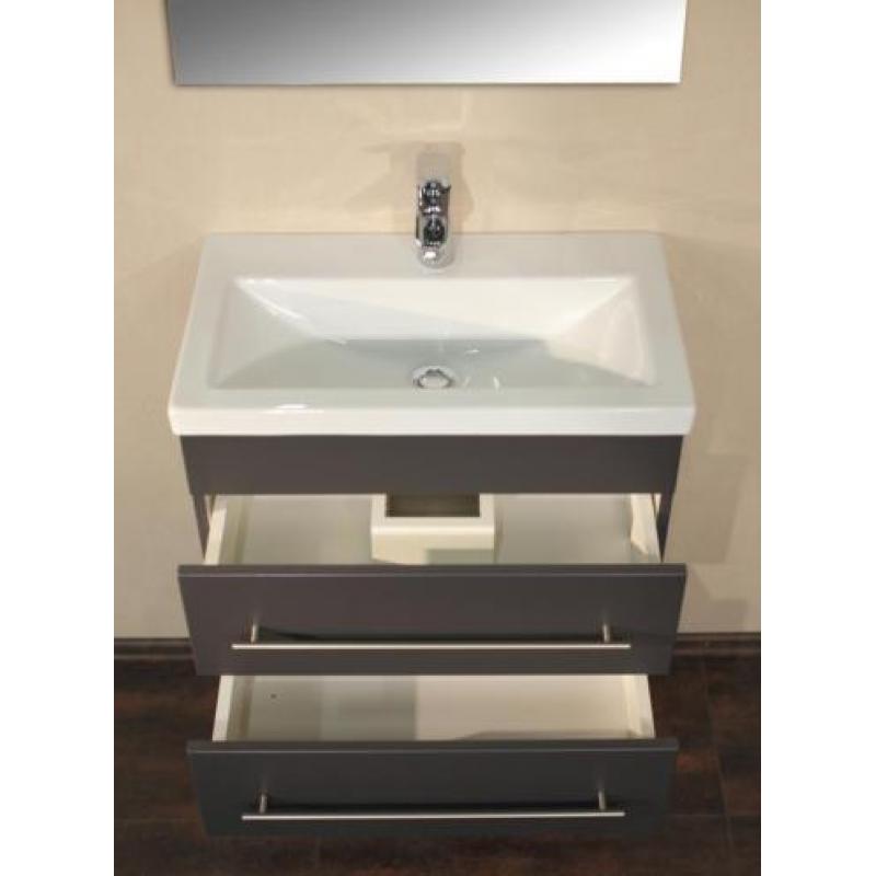 Badmeubel Badkamermeubel Reno 60 cm Antraciet ondiep model