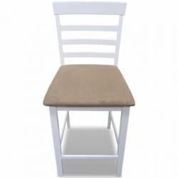 vidaXL Barstoelen hout wit en beige 2 st
