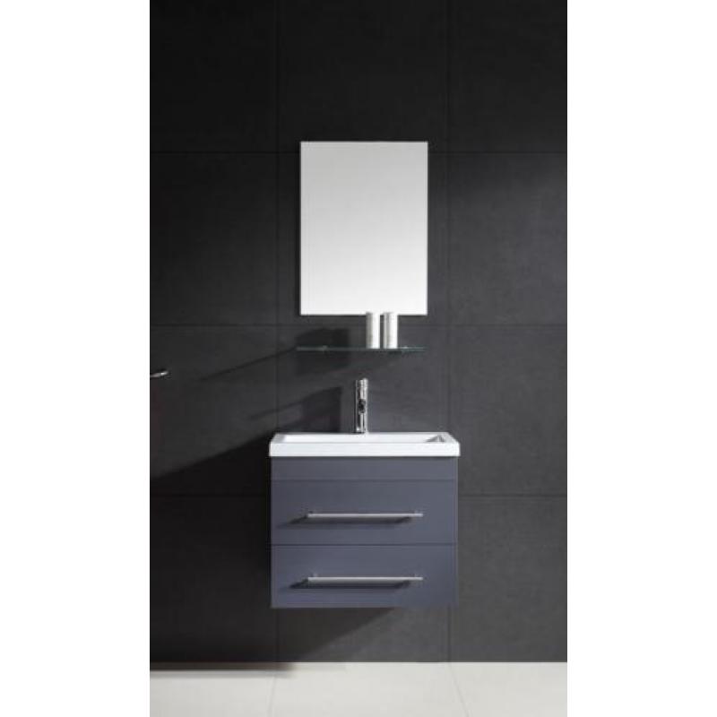Badmeubel Badkamermeubel Reno 60 cm Antraciet ondiep model