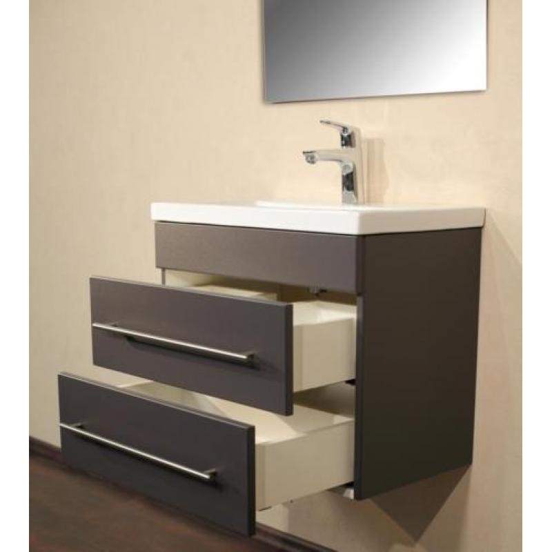 Badmeubel Badkamermeubel Reno 60 cm Antraciet ondiep model
