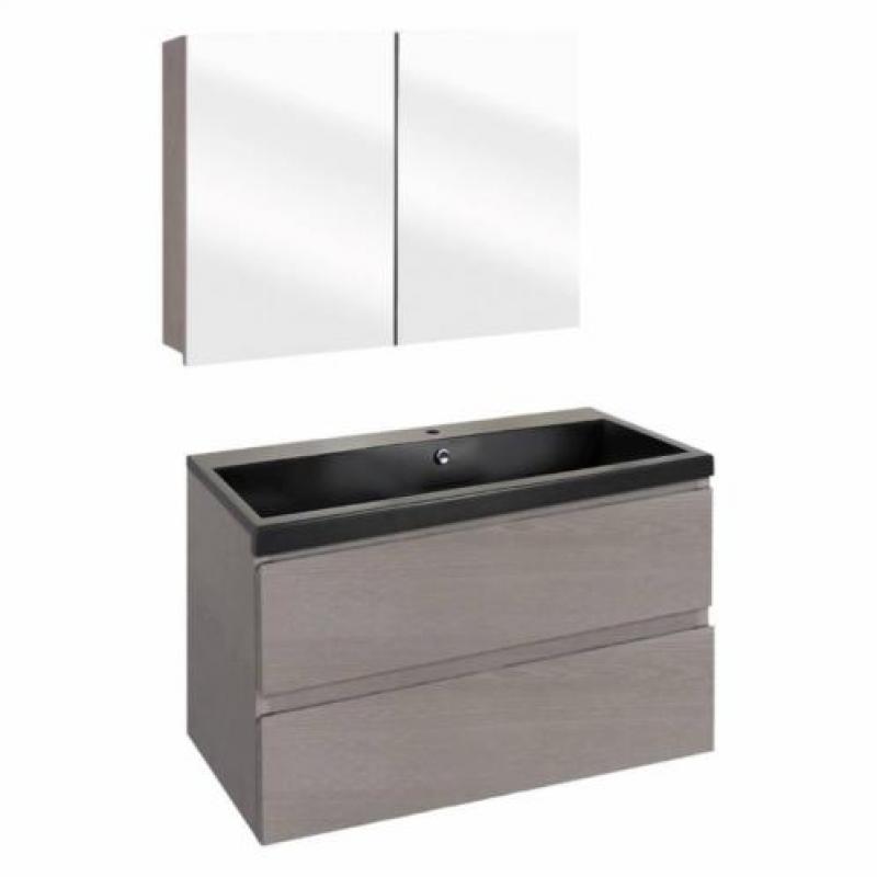 Badmeubelset Differnz The Collection 80x43x61 cm Grijs/Zw...