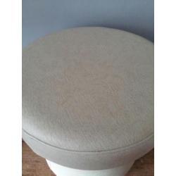 Retro Mushroom poef wit/beige (skai) met opberg ruimte