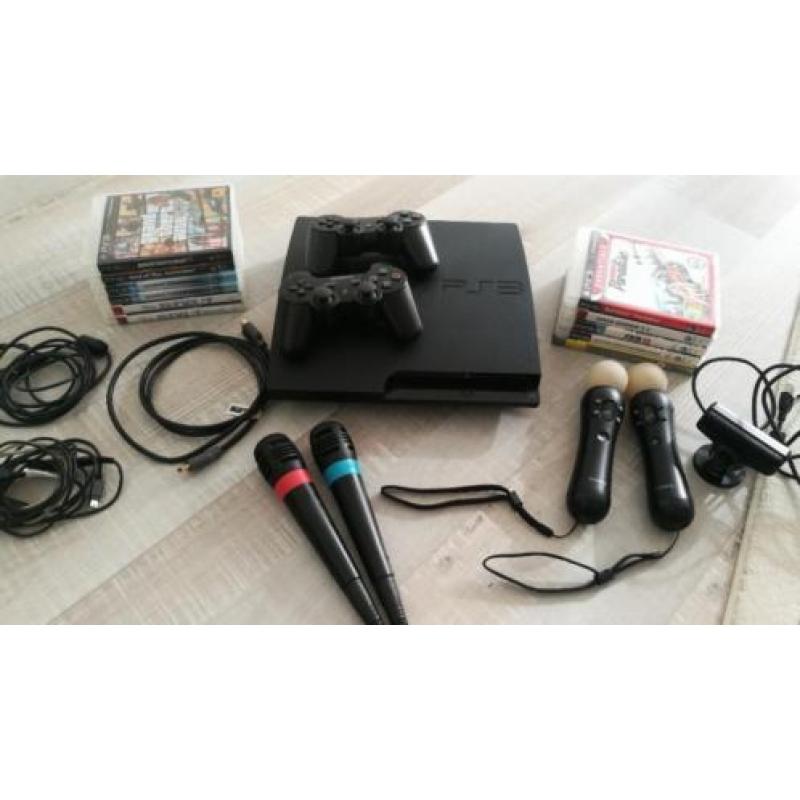 PS3 z.g.a.n. met spellen, controllers en veel extra's!!