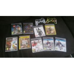 Playstation 3 met 9 spellen en 2 controllers