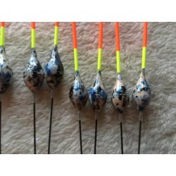 adv 116 / NIEUW serie 10 dobbers = 5 gewichten BOBI FISHER